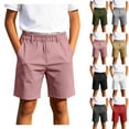 thumbnail image 1 of DJDLJWCJ Boys School Uniform Shorts with Pocket Solid Color Elastic Waist Athletic Shorts for Boys Summer Shorts Hot Pink Size 9, 1 of 10