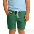 thumbnail image 1 of DJDLJWCJ Boys Shorts with Pocket Cartoon Graphic Elastic Shorts Drawstring Loose Fit Summer Shorts, Army Green 8-9T, 1 of 6