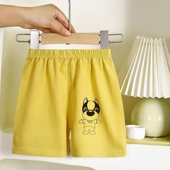 DJDLJWCJ Boys Shorts with Pocket Cartoon Graphic Elastic Shorts Drawstring Loose Fit Summer Shorts, Yellow 15-18M