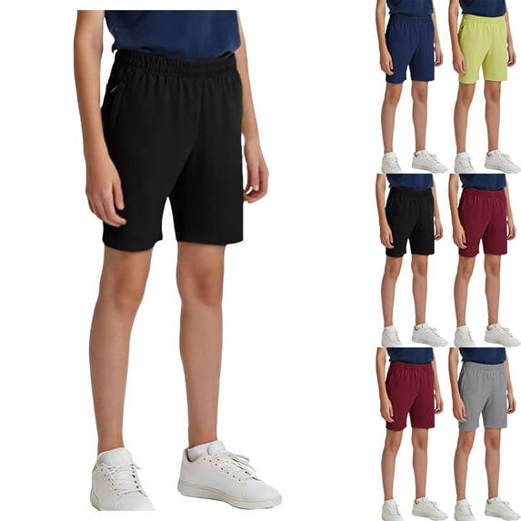 DJDLJWCJ Boys Summer Shorts for Boy High Waisted Short Pants Casual Outdoor Kids Sports Shorts, Black 7-8T