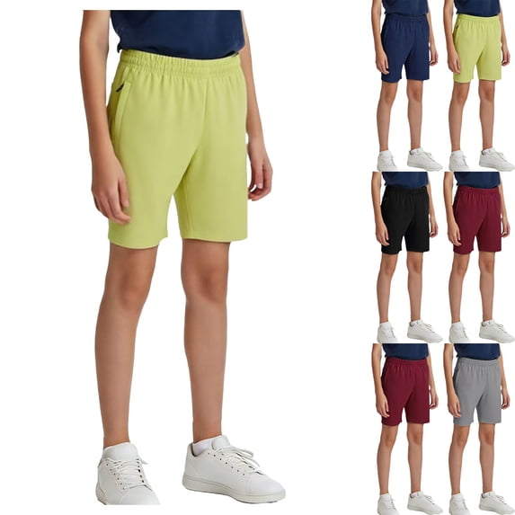 DJDLJWCJ Boys Summer Shorts for Boy High Waisted Short Pants Casual Outdoor Kids Sports Shorts, Green 13-14T