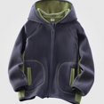 thumbnail image 1 of DJDLJWCJ Boys Windbreaker Jacket Warm Polar Fleece Winter Coat Comforty Soft Full Zipper Hooded Jacket Dark Gray Size 3T, 1 of 9