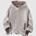 thumbnail image 1 of DJDLJWCJ Boys Windbreaker Jacket Warm Polar Fleece Winter Coat Comforty Soft Full Zipper Hooded Jacket White Size 3T, 1 of 5