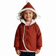thumbnail image 1 of DJDLJWCJ Boys Winter Coat Fleece Lined Thicken Warm Jacket Solid Color Button Comforty Down Jacket Brown Size 2T, 1 of 5
