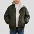 thumbnail image 1 of DJDLJWCJ Boys Winter Coat Fleece Lined Thicken Warm Quilted Jacket Solid Color Comforty Down Jacket Army Green Size 11, 1 of 9