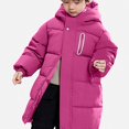thumbnail image 1 of DJDLJWCJ Boys Winter Jacket Thicken Puffer Long Length Parka Quilted Jacket with Hood Hot Pink Size 12, 1 of 4