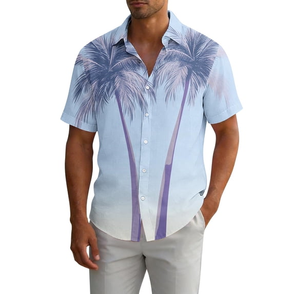 DJDLJWCJ Button Down Shirts for Men Short Sleeve, Men polo Shirts Lapel Hawaiian Shirts Summer Beach Shirts Multicolor 4XL