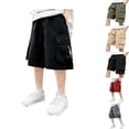 thumbnail image 1 of DJDLJWCJ Cargo Shorts for Boys 4-16 Elastic Waist Straight Leg Casual Athletic Shorts Bermuda Shorts for Outdoor Hiking, Black 8, 1 of 6