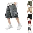 thumbnail image 1 of DJDLJWCJ Cargo Shorts for Boys 4-16 Elastic Waist Straight Leg Casual Athletic Shorts Bermuda Shorts for Outdoor Hiking, Gray 10, 1 of 6