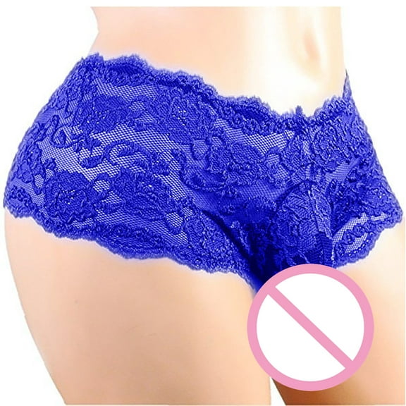 DJDLJWCJ Fashion Underwear for Men, Tight Lace Seductive Men's Sexy Underwear Elastic Low-Rise Underpant Blue 3XL