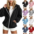 thumbnail image 1 of DJDLJWCJ Girls Corduroy Hoodie Jacket (5-15) Full Zip Long Sleeve Casual Fall Winter Outerwear Gray Size 14-15Years, 1 of 10