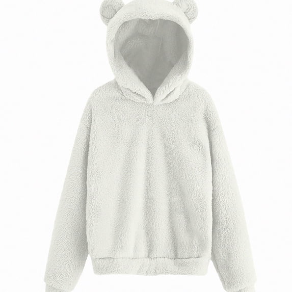 DJDLJWCJ Girls Fleece Lined Hoodies Sweatshirt Winter Warm Long Sleeve Pullover Tops Kids Solid Color Sweatshirts White Size 11