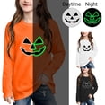 thumbnail image 1 of DJDLJWCJ Girls Halloween Long Sleeve T-Shirt Cotton Funny Noctilucent Print Tops Stretch Soft Casual Shirts White Size 3T, 1 of 10