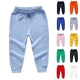thumbnail image 1 of DJDLJWCJ Girls Jogger Pants Elastic Waist Solid Color Pull-On Pants Side Pocket Soft Cotton School Pants Red Size 6M, 1 of 5