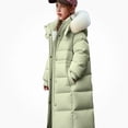 thumbnail image 1 of DJDLJWCJ Girls Long Winter Puffer Coat With Hood Girls Warm Quilted Down Jacket Insulated Long Length Outerwear Green Size 13, 1 of 7