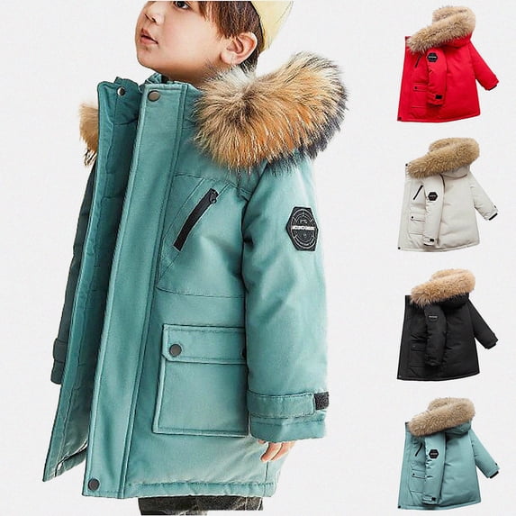 DJDLJWCJ Girls Parka Winter Coat With Hood Girls Winter Warm Quilted Down Jacket Insulated Long Length Outerwear Blue Size 5T