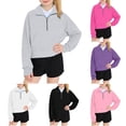 thumbnail image 1 of DJDLJWCJ Girls Pullover Sweatshirt 5-14 Quarter Zip Stand Collar Kids Sweatshirts Loose Fit Casual Sweatshirts with Pocket Purple Size 7, 1 of 8
