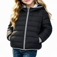 thumbnail image 1 of DJDLJWCJ Girls Quilted Jacket Thicken Warm Full Zipper Puffer Jacket Solid Color Thermal Down Coat Black Size 3T, 1 of 8