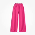 thumbnail image 1 of DJDLJWCJ Girls Wide Leg Sweatpants Elastic Waist Warm Casual Baggy Pants Side Pocket Outdoor Hiking Trousers Hot Pink Size 14, 1 of 6