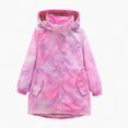 thumbnail image 1 of DJDLJWCJ Girls Windbreaker Jacket Cute Print Fleece Lined Windproof Winter Coat Thickened Thermal Jacket Pink Size 4T, 1 of 7