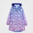 thumbnail image 1 of DJDLJWCJ Girls Windbreaker Jacket Cute Print Fleece Lined Windproof Winter Coat Thickened Thermal Jacket Purple Size 8, 1 of 6