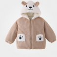 thumbnail image 1 of DJDLJWCJ Girls Winter Fleece Lined Jacket with Bear Ear Soft Comforty Full Zipper Warm Coat Brown Size 12M, 1 of 7