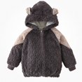 thumbnail image 1 of DJDLJWCJ Girls Winter Fleece Lined Jacket with Bear Ear Soft Comforty Full Zipper Warm Coat Dark Gray Size 2T, 1 of 6