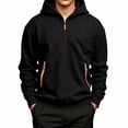 thumbnail image 1 of DJDLJWCJ Hoodies for Boys Fleece Lined Quarter Zipper Hooded Sweatshirt for Boys Winter Warm Pullover Hoodie Black Size 14, 1 of 9