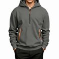 thumbnail image 1 of DJDLJWCJ Hoodies for Boys Fleece Lined Quarter Zipper Hooded Sweatshirt for Boys Winter Warm Pullover Hoodie Dark Gray Size 10, 1 of 9