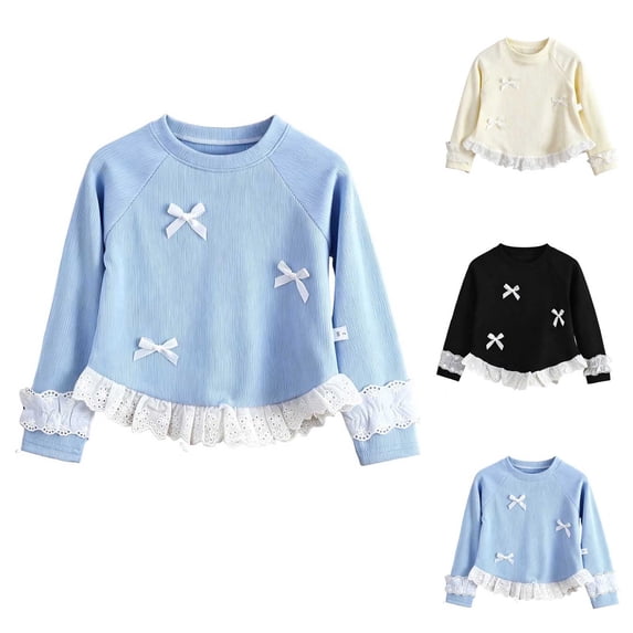 DJDLJWCJ Little Girls Cotton Long Sleeve Tee Crewneck Solid Color T-Shirts Stretch Soft Daily Tops Beige Size 0-1 Years