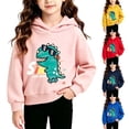 thumbnail image 1 of DJDLJWCJ Little Girls Long Sleeve Graphic Hoodies Relaxed Fit Athletic Sweatshirt Stretch Soft Pullover Blue Size 3-4Years, 1 of 7