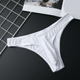 thumbnail image 1 of DJDLJWCJ Men's Backless Thong Briefs Underwear, Thin Stretch Cotton Low-Rise Mens Bikini Briefs Underwear Underpant White M, 1 of 6