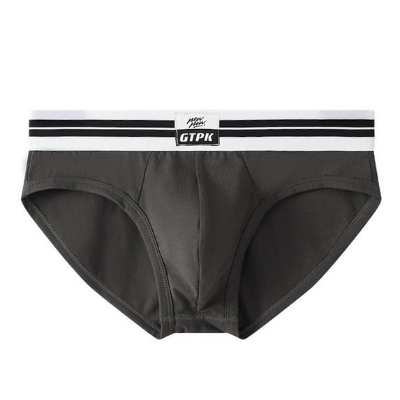 DJDLJWCJ Men's Fashion Briefs Underwear Breathable Mid Waist underpants Dark Gray 2XL