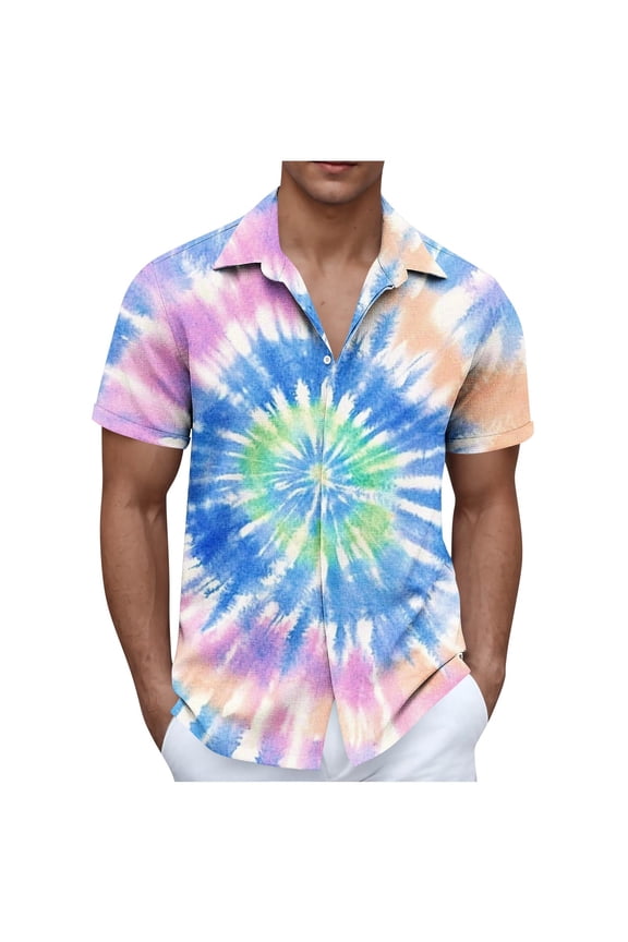 Men's Hawaiian Beach Short Sleeve Shirt, Button Down Shirts for Men polo Tee Shirts for Men Summer Beach Shirts Pink XL