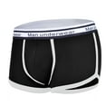 thumbnail image 1 of DJDLJWCJ Men's Letter Printed Boxer Briefs, Mens Boxer Briefs Underwear Regular Non-Trace Soft Breathable Underpant Black S, 1 of 4