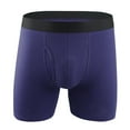 thumbnail image 1 of DJDLJWCJ Men's Underwear Boxer Briefs Cotton, Mens Long Leg Boxer Briefs Solid Mid Waist Soft Underpant Blue 2XL, 1 of 5