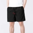 thumbnail image 1 of DJDLJWCJ Mens Athletic Shorts, Mens Workout Shorts Elastic Waist Running Shorts Beach Shorts for Men Flat Front Straight Leg Bermuda Shorts Black 4XL, 1 of 7