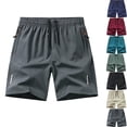 thumbnail image 1 of DJDLJWCJ Mens Athletic Shorts, Mens Workout Shorts Quick Dry Drawstring Elastic Waist Gym Shorts Bermuda Shorts for Men Elastic Waist Outdoor Running Shorts Gray M (28-29), 1 of 3