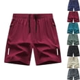thumbnail image 1 of DJDLJWCJ Mens Athletic Shorts, Mens Workout Shorts Quick Dry Drawstring Elastic Waist Gym Shorts Bermuda Shorts for Men Elastic Waist Outdoor Running Shorts Red XXL (33-34), 1 of 5
