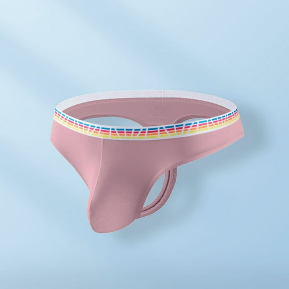 DJDLJWCJ Mens Briefs Underwear Low Waist Soft Thin Underpants Pink L