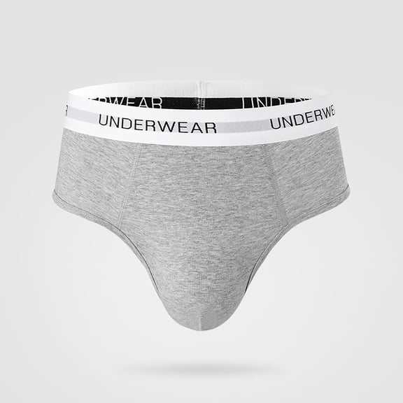 DJDLJWCJ Mens Briefs Underwear Plus Size Cotton Breathable Soft Stretch Solid Briefs Underpant Dark Gray L