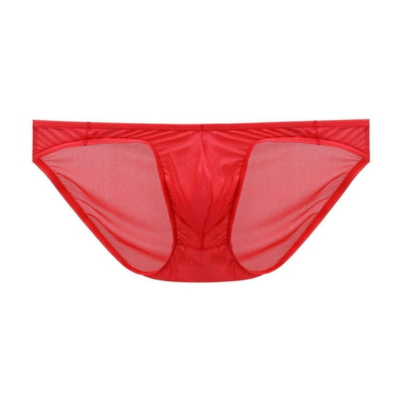 DJDLJWCJ Mens Briefs Underwear Soft Light Thin Solid, Underpants Red M