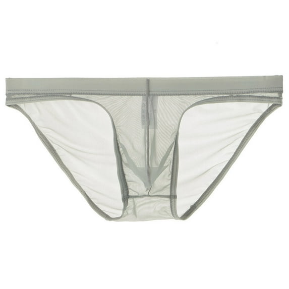DJDLJWCJ Mens Briefs Underwear Soft Mesh Low Waist underpants Gray XL