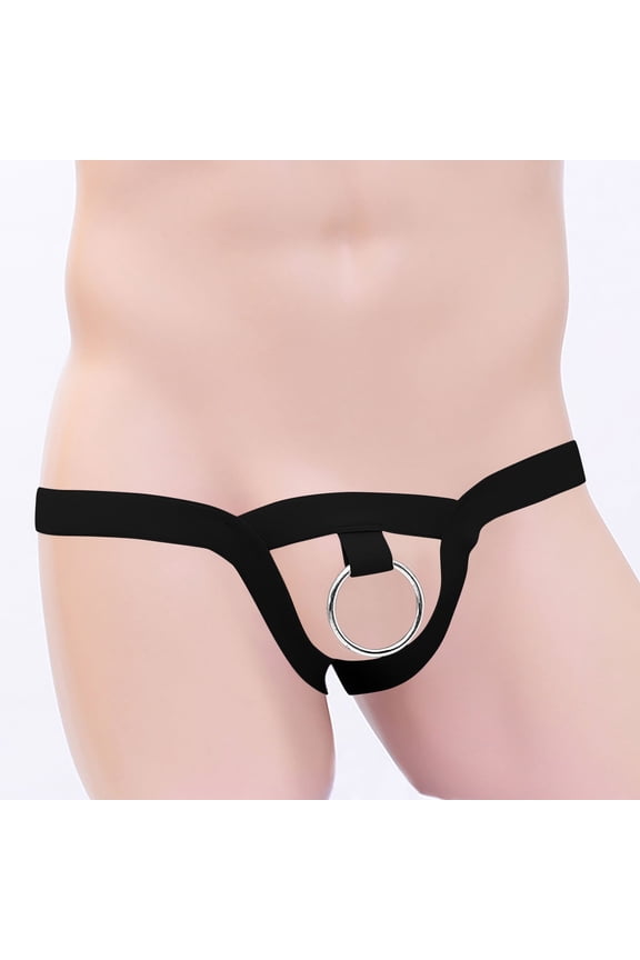 Mens Briefs Underwear Solid Soft Lightweight Transparent, Underpants Black Free Size