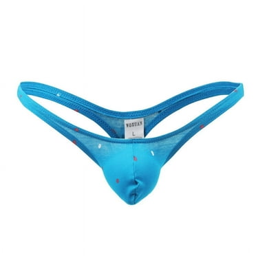 DJDLJWCJ Mens Briefs Underwear Solid Soft Lightweight Transparent, Underpants Blue 2XL