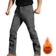 thumbnail image 1 of DJDLJWCJ Mens Cargo Pants FLeece Lined Straight Leg Multi-Pocket Warm Trousers Outdoor Hiking Pants Gray XL, 1 of 9