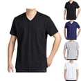 thumbnail image 1 of DJDLJWCJ Mens Short Sleeve T Shirts for Men Casual Shirts Loose Fit Solid Tee Shirt Outdoor Athletic Summer Tops Black XL, 1 of 5