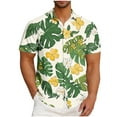 thumbnail image 1 of DJDLJWCJ Mens Hawaiian Shirt Short Sleeve Relaxed Fit Summer Beach Vacation Button Up Shirt Summer Tee Green 4XL, 1 of 5