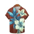 thumbnail image 1 of DJDLJWCJ Mens Hawaiian Shirt Summer Casual Short Sleeve Button Up Shirt Elastic Breathable Soft Vacation Summer Tee C Multicolor 2XL, 1 of 5