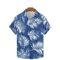 thumbnail image 1 of DJDLJWCJ Mens Hawaiian Shirt Summer Casual Short Sleeve Button Up Shirt Elastic Breathable Soft Vacation Summer Tee Multicolor 3XL, 1 of 5